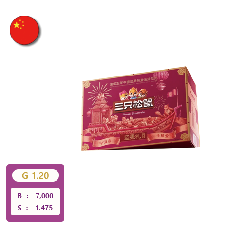 [해외직구】 3마리 다람쥐 견과류(2265g,14봉) 1박스