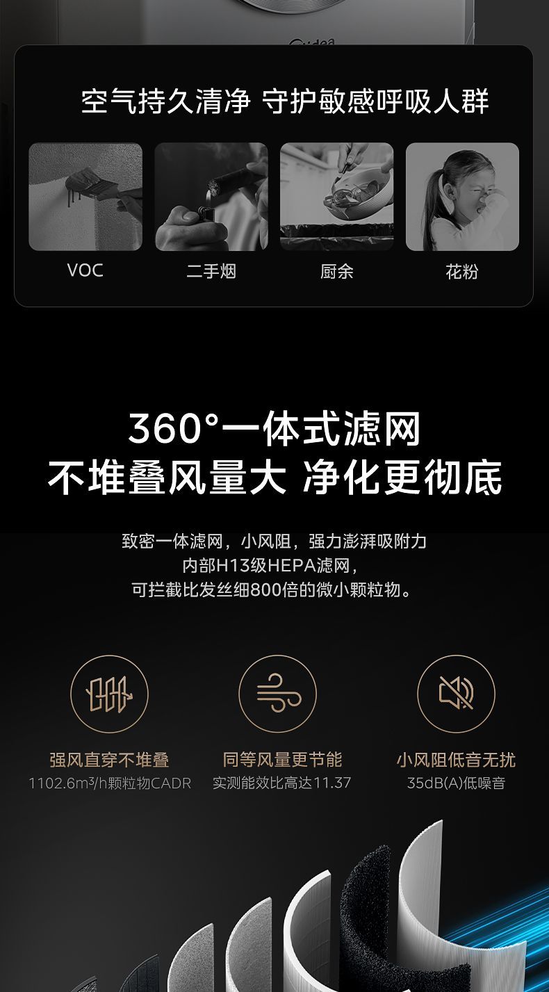 [해외직구]   대면적 공기청정기 1대