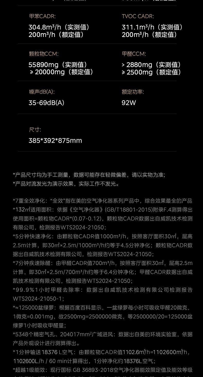 [해외직구]   대면적 공기청정기 1대