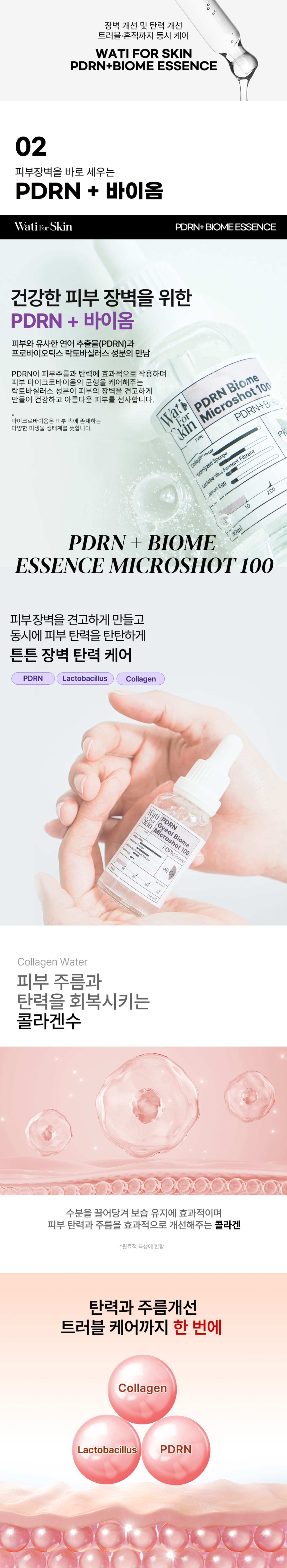 와티 포 스킨 PDRN+바이옴 에센스 마이크로샷 100, 30ml